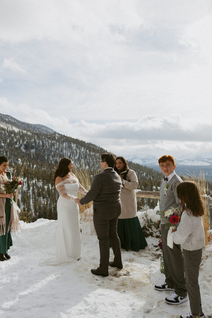 winter Lake Tahoe wedding