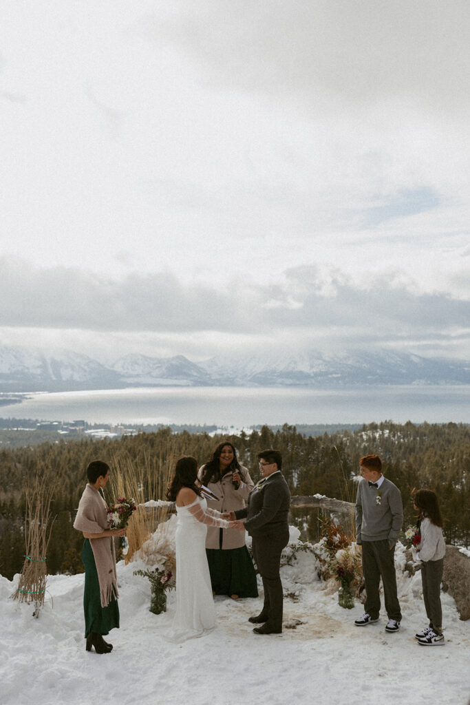winter Lake Tahoe wedding