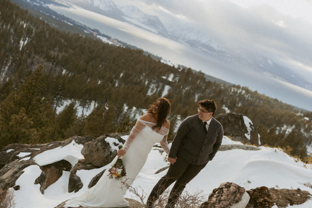 winter Lake Tahoe wedding