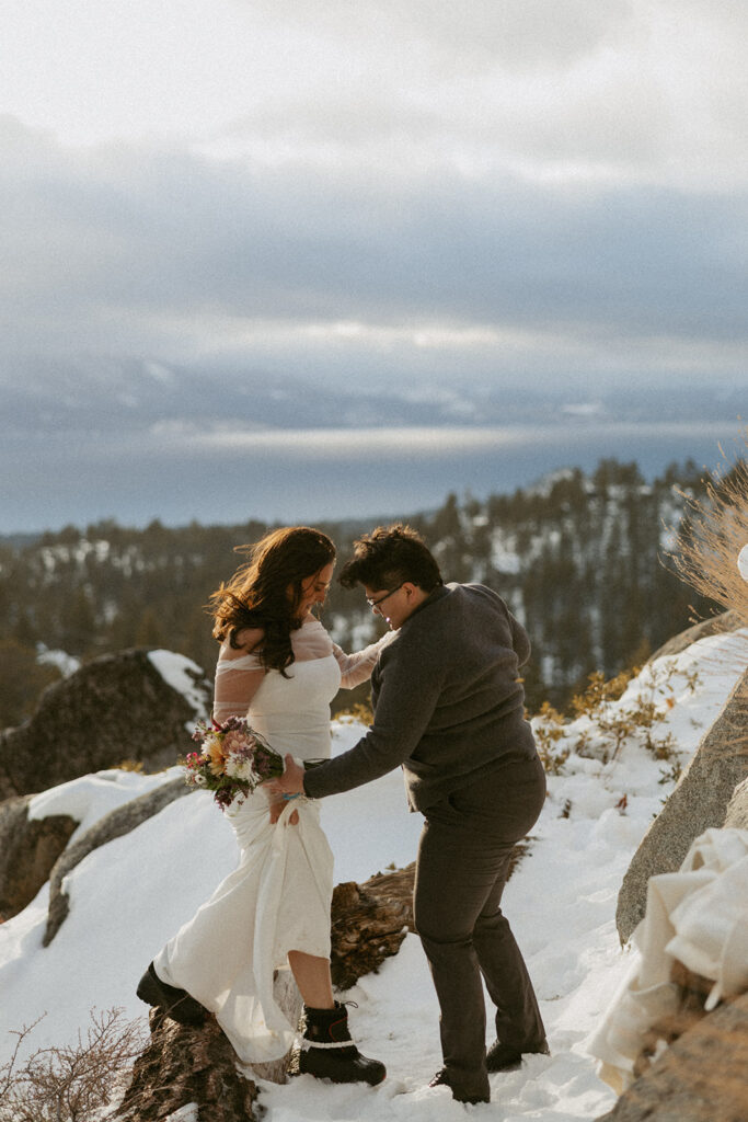 winter Lake Tahoe wedding