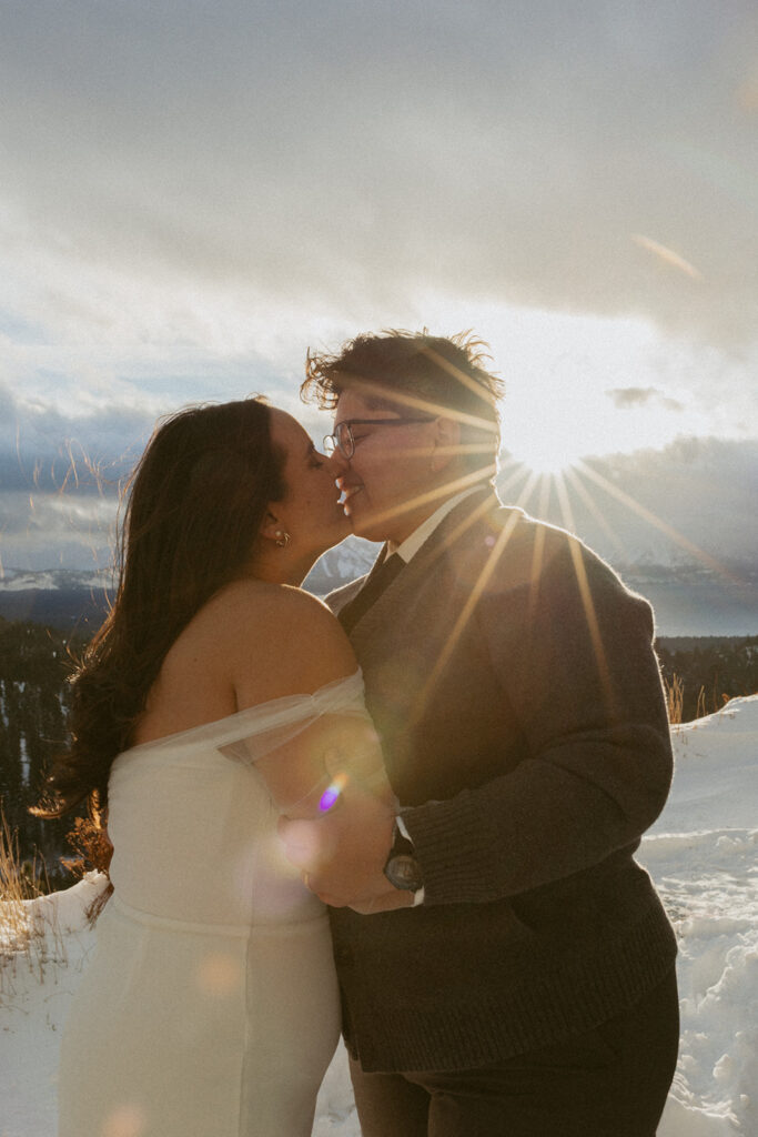 winter Lake Tahoe wedding