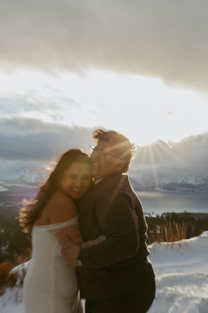 winter Lake Tahoe wedding