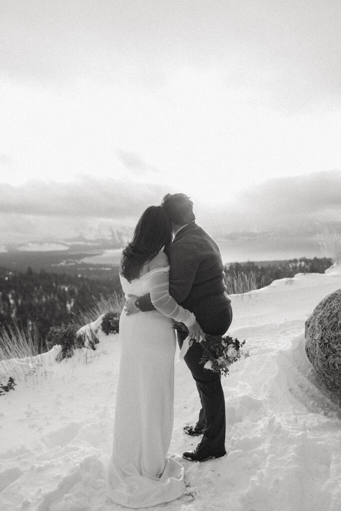 winter Lake Tahoe wedding