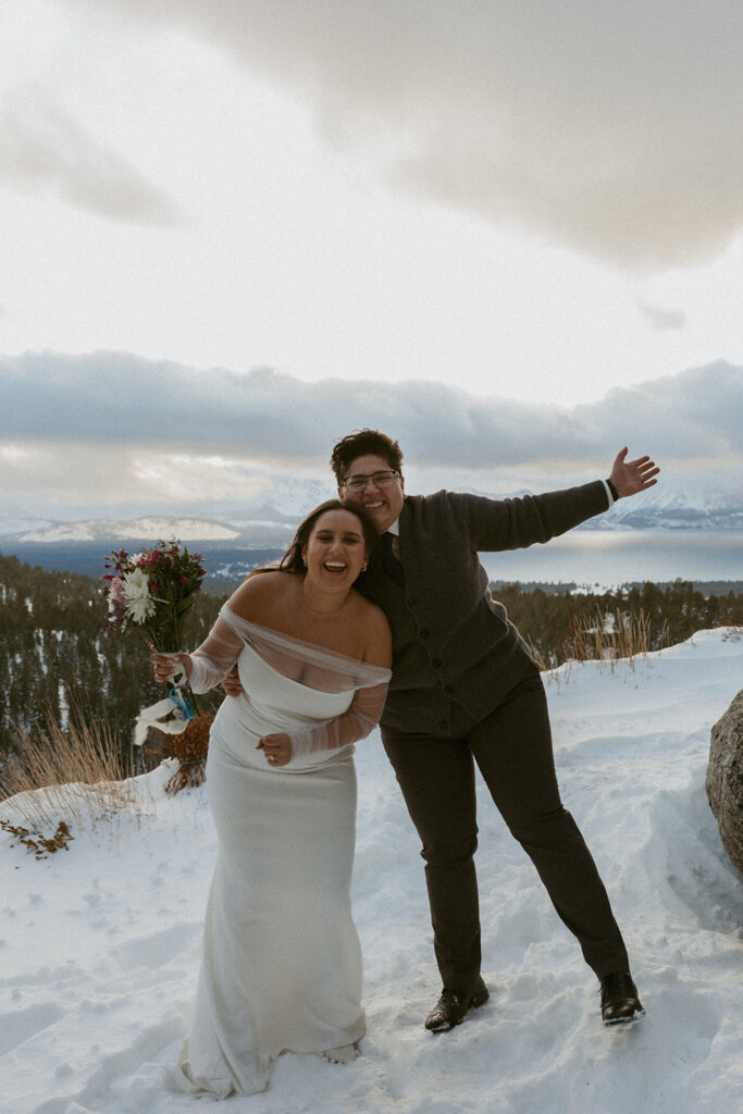 winter Lake Tahoe wedding